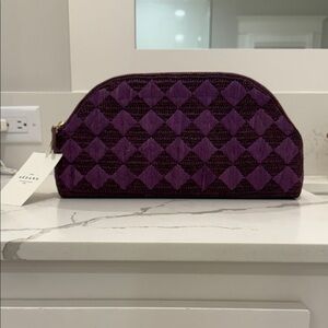 Sézane Simona Pochette Raphia Clutch in Mauve NWT